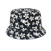 Basker Spring Polyester Cartoon Cow Print Bucket Hat Outdoor Travel Sun Cap for Child Boy and Girl 101