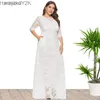 Grundläggande avslappnade klänningar Robe de Soire en Dentelle Grande Taille Pour Femme Robe d'Vit de Mariage Formelle Noir Bordeaux Haute Qualit Lgante 2022 YQ240115