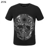 Phillip Plain Hombres diseñador PP Skull Diamond camiseta de manga corta Dollar Brown oso Marca camiseta O-cuello de alta calidad Skulls Camiseta camisetas tops PP2174