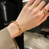 Korea fashion jewelry 14K gold plated luxury zircon knot double closed bracelet elegant womens wedding party accessories 240115