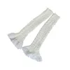 Women Socks Japanese Twist Knitted Ruffled Lace Hem Slouch Cover Drop