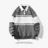 Mode Polo Hommes Pour 2023 Automne Printemps Manches Longues Harajuku Corée Rayé Tops T-shirts Casual Tshirt Vêtements Oversize 240115