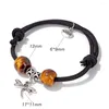 Bracelets de charme Bracelet libellule corde réglable gros trou perles pour femmes hommes souhait étiquette pendentif bracelets bijoux minimalistes