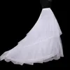 Petticoats Beyaz Petticoats Hoop 3 Katmanlar Gelinlik için Crinoline Petticoats Uzun Tren Petticoat