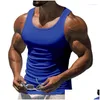 Herrtankstoppar herrar tank tops män sommar vit muskel västar bomull underkläder ärmlös topp solid väst o-hals Gymkläder bodybuildi dhaa5