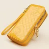 高品質のダブルジッパーウォレットメンズレザーウォレットフラワー女性の財布の豪華な財布クロスボディウォレットジッパーコインファッション財布