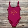 Swim Wear Bachelorette Party Swimsuit Women One Piece Team Bride Heart Print Sexig bodysuit Swimming Baddräkt Plus Size Beachwear 2022L240115