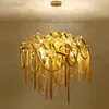 Lustre français de luxe éclairage intérieur créatif Led Lustre doré gland éclairage salon chambre salle à manger Lustre