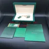 KVALITET MARK GRÖN KLUTBOLEG Presentfodral för Solex Watches Booklet Card Taggar och papper på engelska Swiss Watches Boxes252G