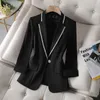 Autumn Women's Blazer Paillettes Femme Summer Sunscreen Jacket White Suit Jacket Women's Fashion Thin Black Cardigan 240115