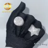 Zuanfa joias venda quente anel de hip hop coração pavimentado moissanite 925 prata esterlina gelo fora moissanite anel de diamante masculino