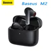 Słuchawki Baseus Bowie M2 ANC TWS Bluetooth 5.2 Słuchawki Aktywne szum Słuchawki anulowanie słuchawek Niskie opóźnienie 4MIC Redukcja szumu encowego