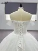 Alonlivn100% 실제 사진 반짝이는 레이스 볼 가운 웨딩 드레스 예배당 기차 고급 자수 레이스 연인 신부 가운