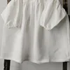 Flickaklänningar 2024 LINEN BOMULL GIRLS LOOK Dress Spring 2 3 4 5 6 7 8 9 Years Kids Princess Party White Red Costume Baby Clothes