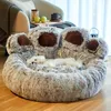 Lit pour chien chat canapé pour animaux de compagnie mignon ours patte forme confortable confortable lits de couchage pour animaux de compagnie pour petit moyen grand doux moelleux coussin chien lit 240115