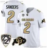 2023 NCAA Colorado Buffaloes Football Toildeys 2 Sydeur Sanders 12 Travis Hunter College مخصصة مخصصة للأبيض الأسود الرجال