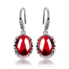 Necklaces Jiashuntai Vintage Garnet Sterling Sier Drop Earrings R Gemstone Pendant Necklace for Women Jewelry Sets