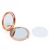 Specchio compatto a sublimazione in oro rosa Specchio tascabile di alta qualità diametro 70 mm / 2,75 pollici