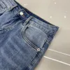 Herrdesigner lila jeans brev smal passform motorcykel motorcykel jeans triangel etikett diamant kvinnors gata modemets svarta byxor lila jeans