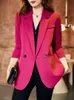 Прибытие осень-зима женский женский пиджак розовый, черный кофейный женский однотонный повседневный пиджак с длинными рукавами 240115