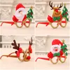 Party Favor 5pcs Lunettes de Noël pour enfants Santa Claus Antlers Fournitures de dessin animé Cadeau créatif pour enfants