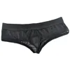 Sous-vêtements sexy hommes pure maille boxer slips sous-vêtements transparents homme poche bombée respirant culotte mince shorts