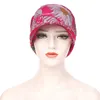 Berety kobiety Visor Beanie czapka kwiatowy nadruk wiosenny jesień ciepły kapelusz chusta w otwory