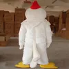 2018 Professional Make Adult Size White Chicken Mascot Costume Whole Cock Mascot210f