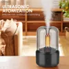 Humidifiers Volcanic Flame Aroma Diffuser Essential Oil Lamp 130ml USB Portable Air Humidifier with Color Night Light Mist Maker Fogger LedL240115