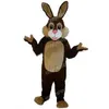 Halloween Costume de mascotte de lapin marron personnage de dessin animé tenues costume déguisement pour hommes femmes fête de carnaval de Noël en plein air Ou2857