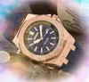 Högkvalitativ lyx Automatisk datumklocka Fashion Crystal Big Dial Men Clock Quartz rostfritt stål Rummi Lysande keramik Rame Sapphire Glass Wristwatch Gifts