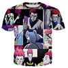 Homens Camisetas Hisoka Morow Homens / Mulheres 3D Anime X Impresso T-shirt Moda Casual Harajuku Streetwear Tops na moda