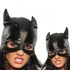 Black Catwoman Hat Open Eyes Mask Cosplay Costume Outfit Bat Ears Face Cover Halloween Cosplay Accessory303p