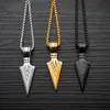 Coole Pfeil Anhänger Edelstahl 316L Schmuck Trendy Hiphop Punk Halskette Für Männer Geometrische Design 3 Farben Necklaces3218