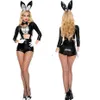 Halloween påskaren Bunny Girl Costume Women Rabbit Cosplay Outfit Magician Clothes Sexy Black Dance Party Uniforms342R