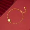 Kadınlar için gerçek 18k altın bükülmüş zincir bileklik saf ayarlanabilir ofis kenevir zinciri kadınlar için güzel mücevher hediyesi240115