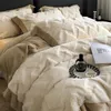 Super Soft Winter Velvet Fleece Bedding Warm Imitation Rabbit Plush Duvet Cover Set Blanket Bed Sheet Set Bedspread Pillowcases 240115