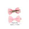 Hair Accessories 100pcs Girl Small Bowknot Clips Hairgrips Mini Sweet Lively Solid Ribbon Bow Safety Kids Hairpins HD659