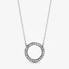 100% 925 sterling silver Circle of Sparkle Necklace Fashion Wedding Engagement Jewelry Making for Women Gifts282g