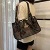 Vivianism Westwoodism Bag Empress Dowager Tote Bag Middle Ancient Bag Checkered Underarm Bag Women's High Sense Saturn Bowling Bag CLW1