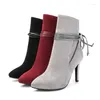 Сапоги, большие размеры 9, 10, 11, 12, женская обувь до щиколотки, женская зимняя однотонная обувь с перекрестной перевязкой