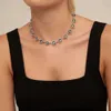 Bijoux de créateur collier de luxe marque de mode espagne Unode50 collier en cristal gris noir collier ras du cou chaîne de luxe et de lumière