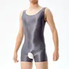 Homens Corpo Shapers Homens Calças Brilhantes Alta Elastic Lingerie Conjunto Maiô Roupa Interior Bodysuit Macacão Poliéster Transparente Sem Mangas