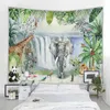 Esthétique décor à la maison tapisserie serviette de plage tapis de yoga couverture nappe tapisserie tropicale jungle animaux tenture murale tapisserie 240115