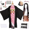 Adulto e crianças novo anime demon slayer kimetsu no yaiba cosplay kamado nezuko mulher japonês quimono cosplay traje y0903272s