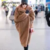 MAXMARAS COAPE TEDDY OURS FEMANS CASHERE MATEURS LOOD HIVER Song Qian Liu Tao Même style Pink Mid Longue Imitation avec Co 5IC9