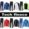 Tech Fleece Mens Tracksuits Half Zip Up Suit de duas peças Designer Tech Suit Sportswear Moda Casual Secagem Rápida Terno Workout Jogger Roupas de pista grossa Tamanho 2XL