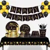 Disposable Dinnerware Happy New Year Party Disposable Tableware Cutlery Sets Cheers 2024 New Year's Day Party Cups Plates Paper Napkins Decor Suppliesvaiduryd