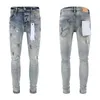 Mens jeans straat mode mode mannen hoogwaardige retro zwart grijs stretch skinny fit gescheurde geschilderde ontwerper hiphop merk broek