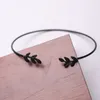 Bangle Fashon Korean Bracelet Jewelry Vintage Geometric Leaves Bangles Gun Black Cuff Bracelets Round Thin Metal For Women